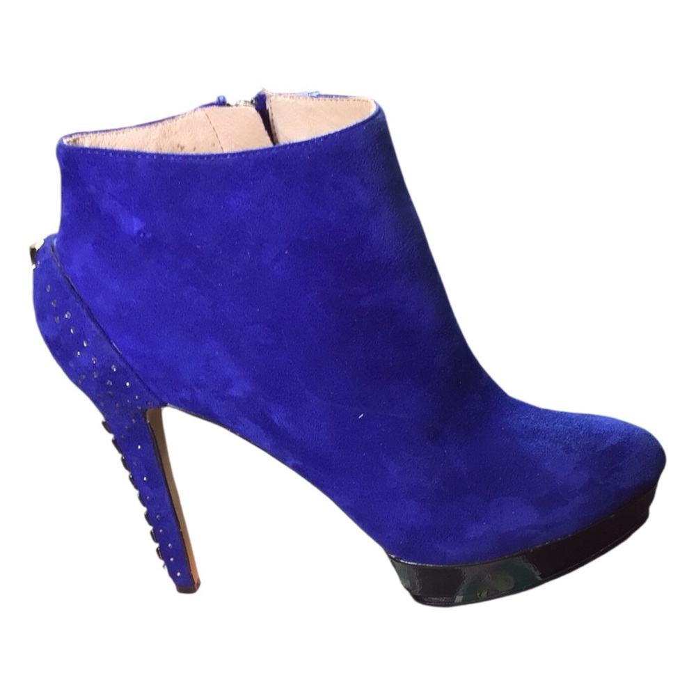 Vince Camuto Cobalt Blue Suede Platform Ankle Booties